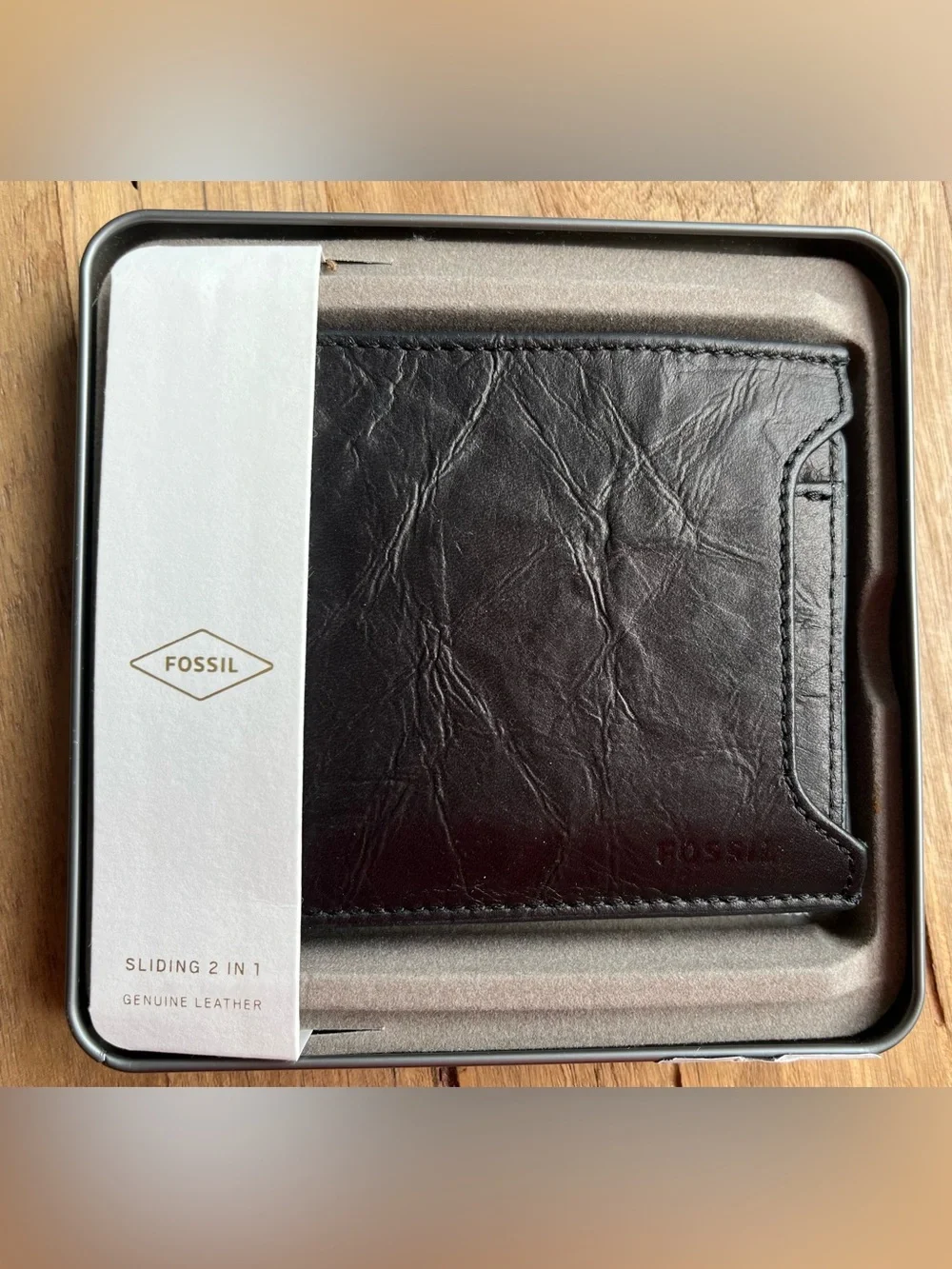 Fossil Neel Sliding 2 IN 1  Bifold Wallet Black